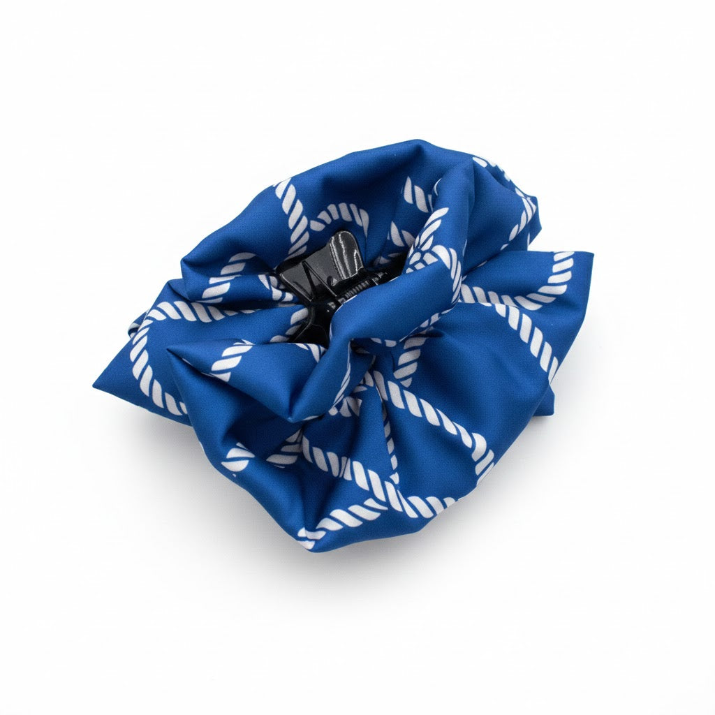 AEGEAN: Klammer μαλλιών, με σατέν στολισμα, rope pattern print