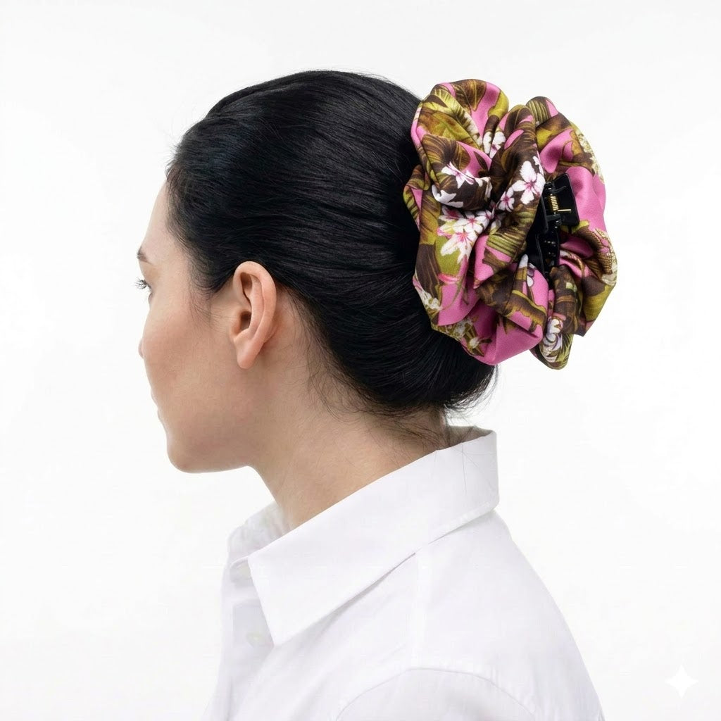 INGRID: Klammer μαλλιών, με tropical leaves print