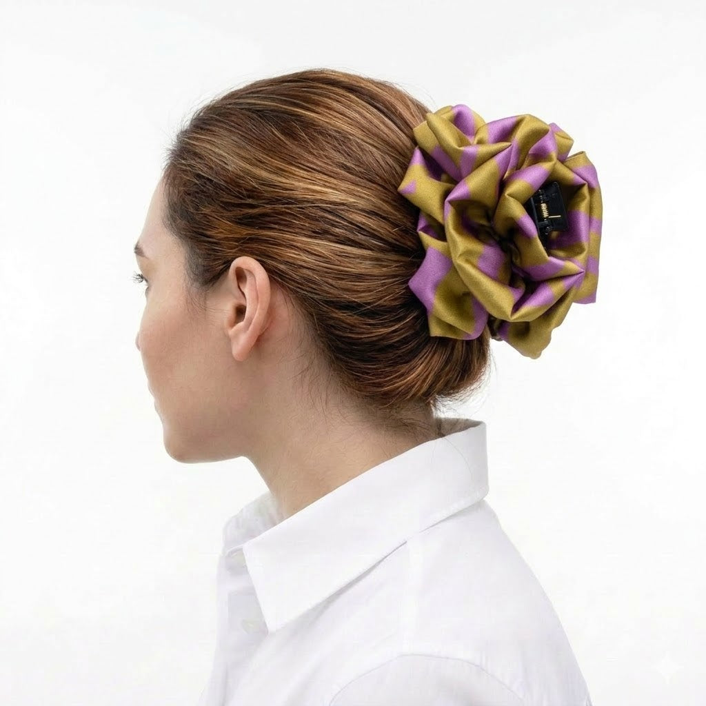 LIVIA LIME: Klammer μαλλιών, με geometric lines pattern