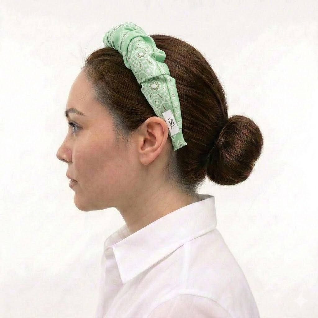HERMINE ROSE: Χειροποίητη στέκα, σατεν,, με arabesque lines pattern σε rose
