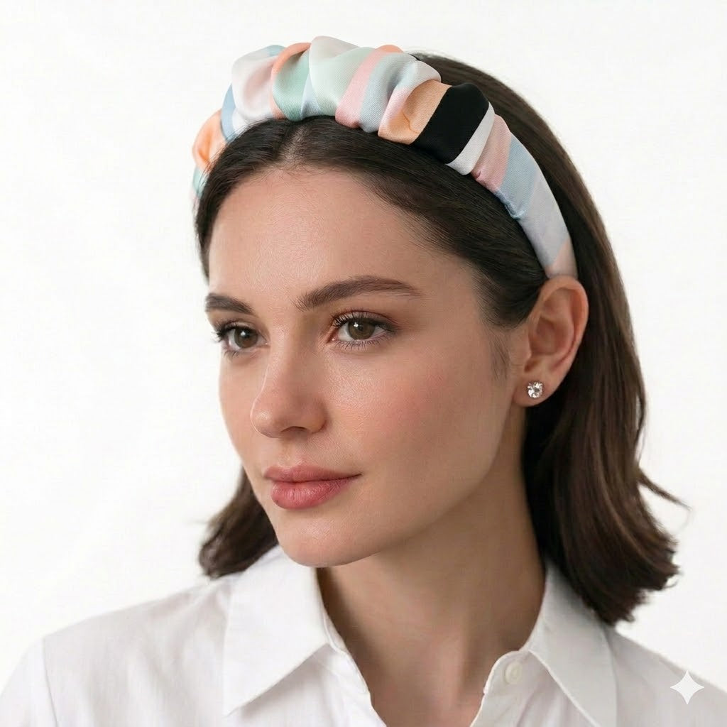 PEARL: Χειροποίητη στέκα, σατεν, με abstract stripes pattern