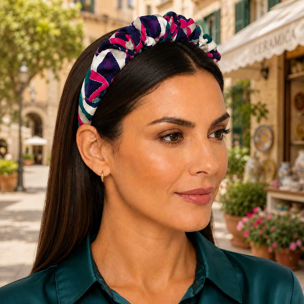 ABI green ethnic tribal satin στέκα μαλλιών – VinD.gr