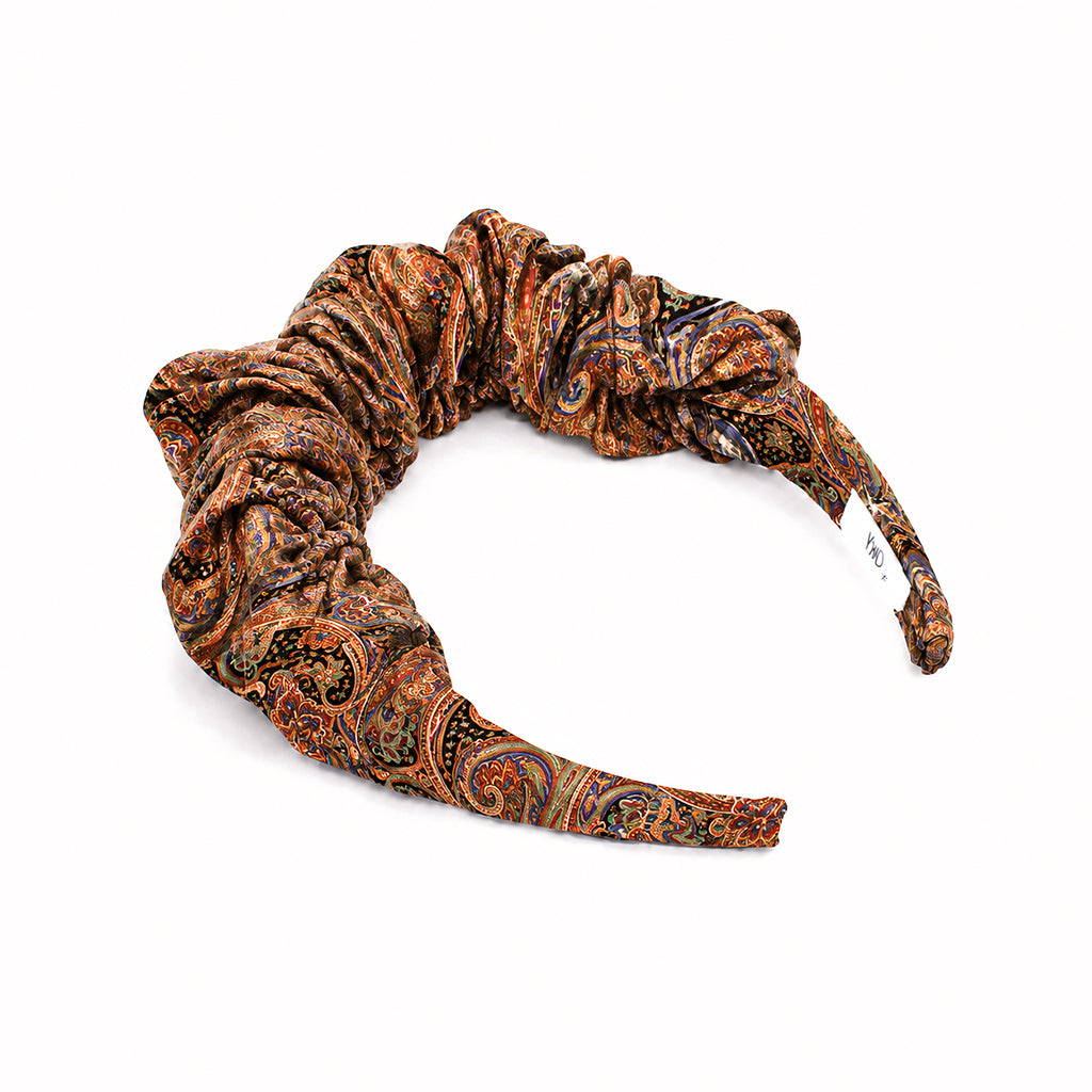 BARBARA terracotta paisley satin στέκα μαλλιών – VinD.gr