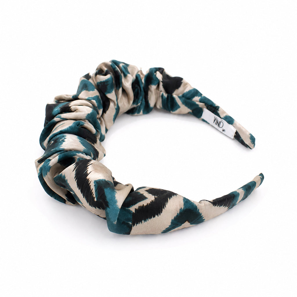 IFRAN beige teal ethnic satin στέκα μαλλιών – VinD.gr