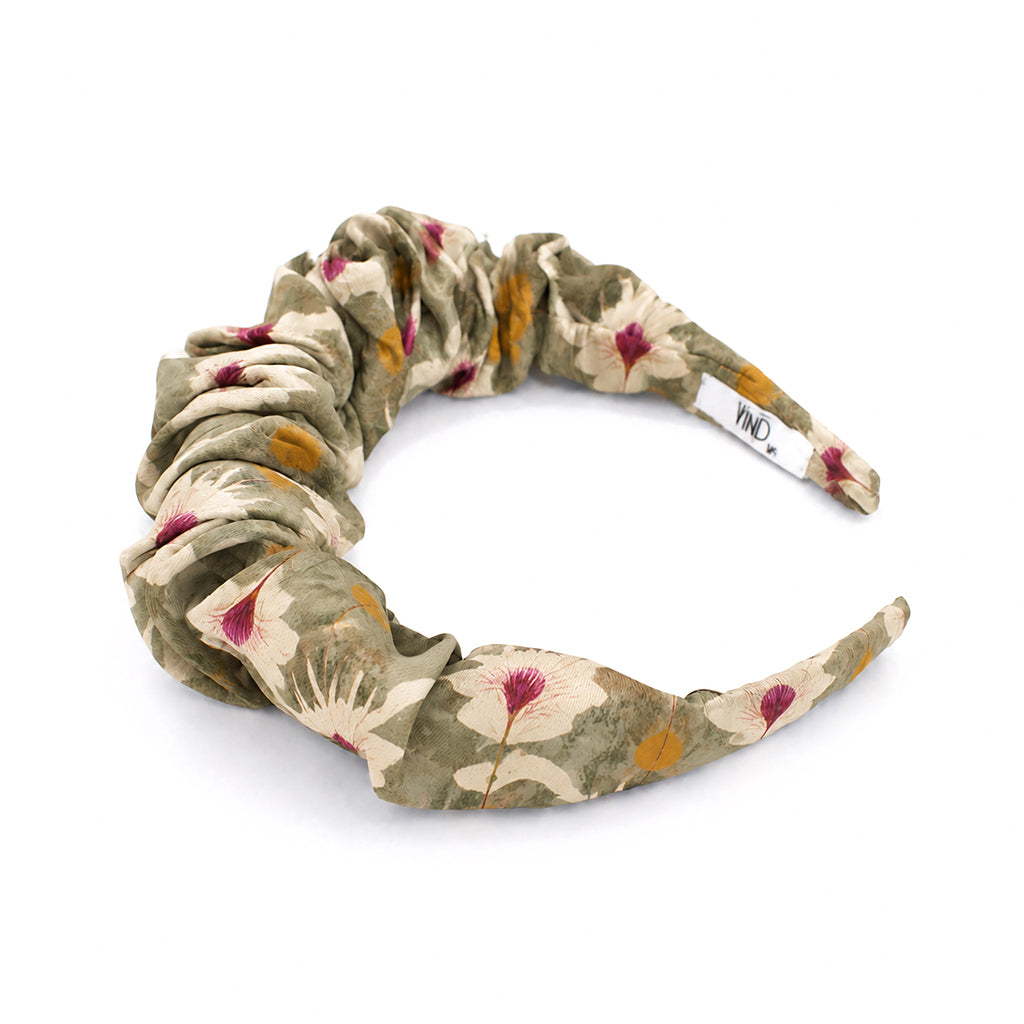 INES green ivory tribal floral satin στέκα μαλλιών – VinD.gr