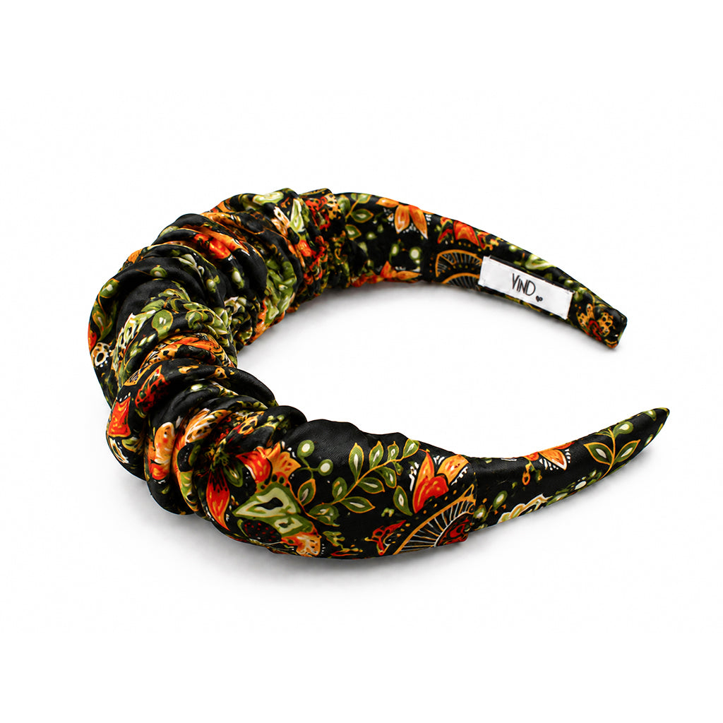 SALVADORA black olive cinnamon paisley satin στέκα μαλλιών – VinD.gr
