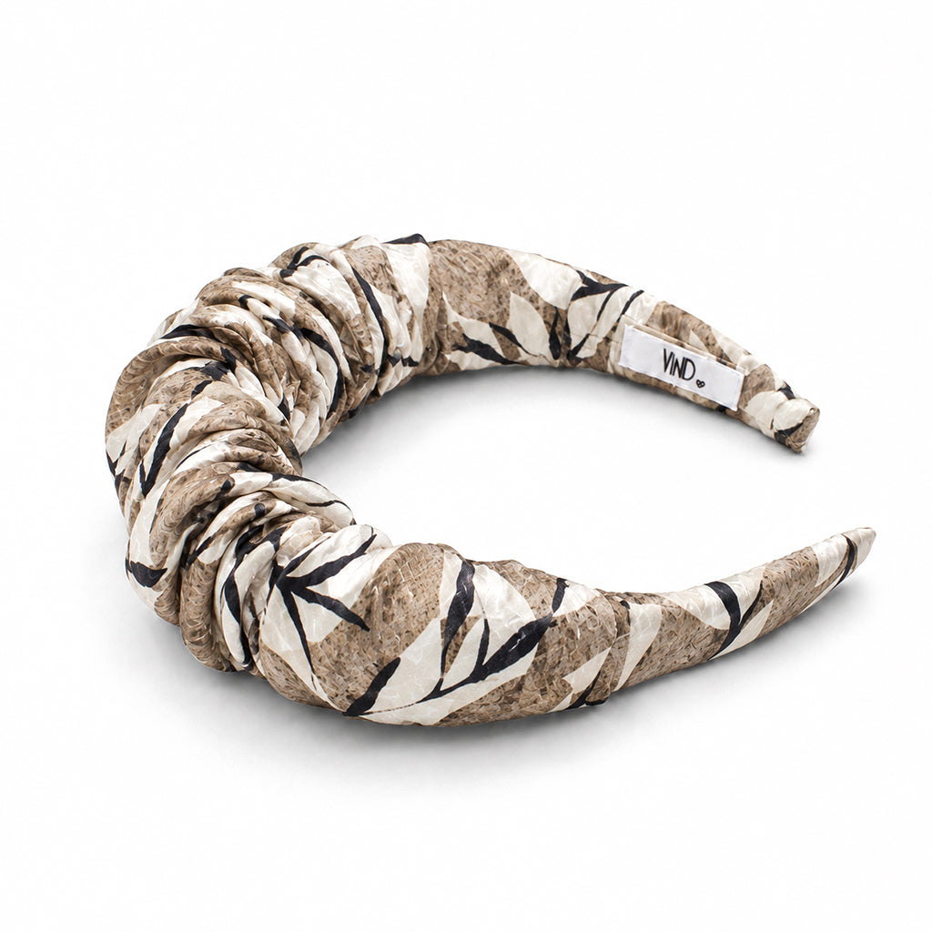 TIBERIA brown leaf satin στέκα μαλλιών – VinD.gr