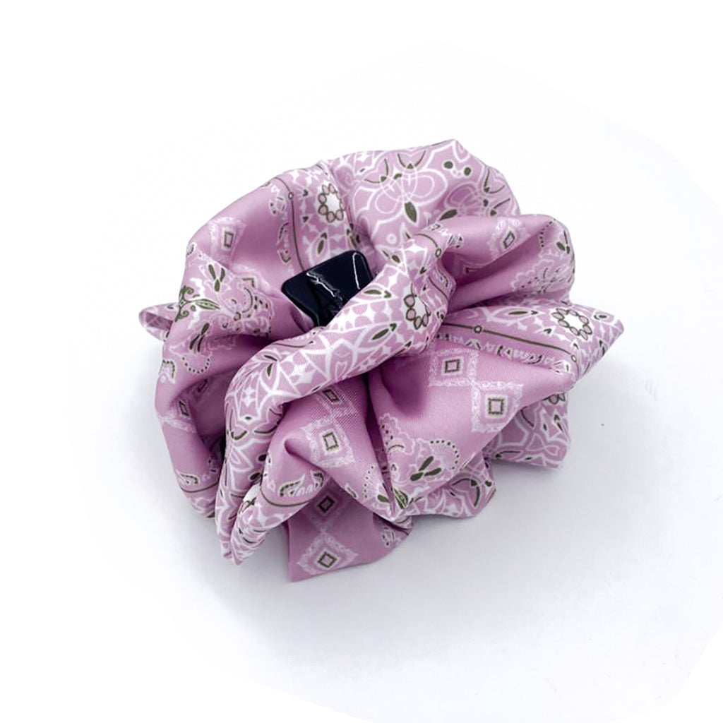 HERMINE PALE ROSE: Klammer μαλλιών, με σατέν στολισμα, με arabesque lines pattern σε rose