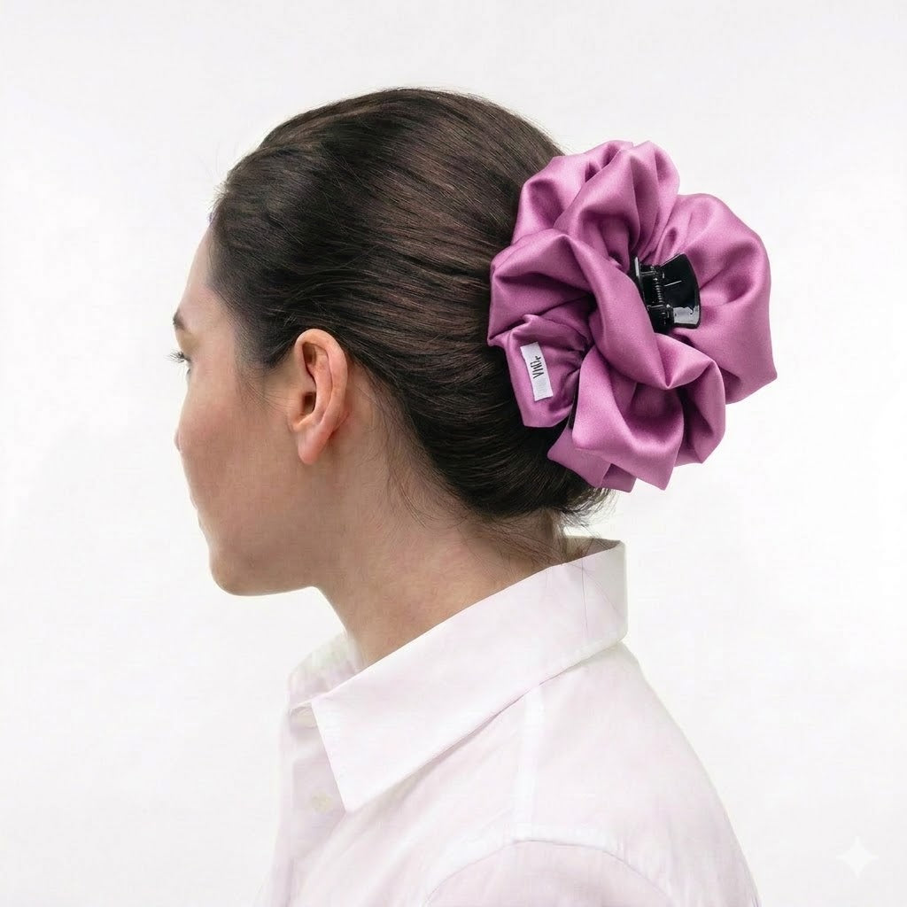 LILAC: Klammer, με μονόχρωμο σατεν ύφασμα