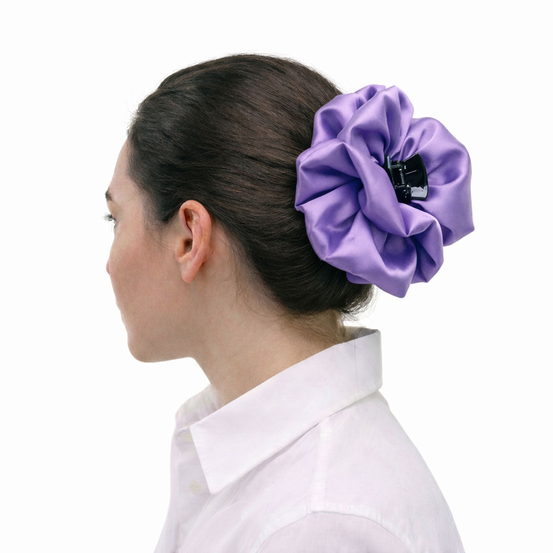 PURPLE: Klammer, με μονόχρωμο σατεν ύφασμα