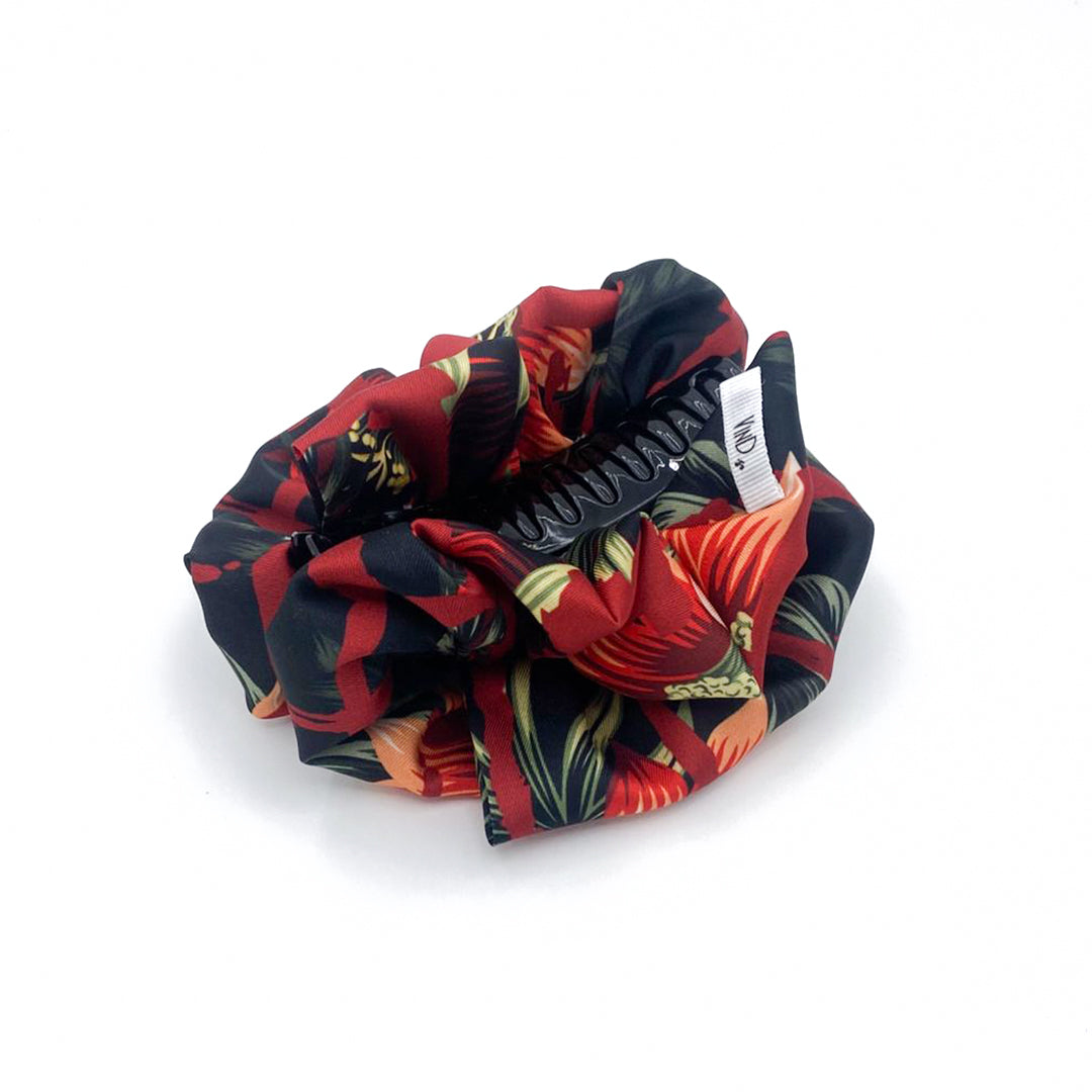 SANDRA: Klammer μαλλιών, με σατέν στολισμα, με squared floral pattern
