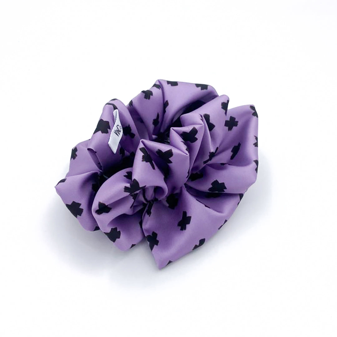 CERES: Klammer μαλλιών, με σατέν στολισμα, με cross pattern σε black-purple