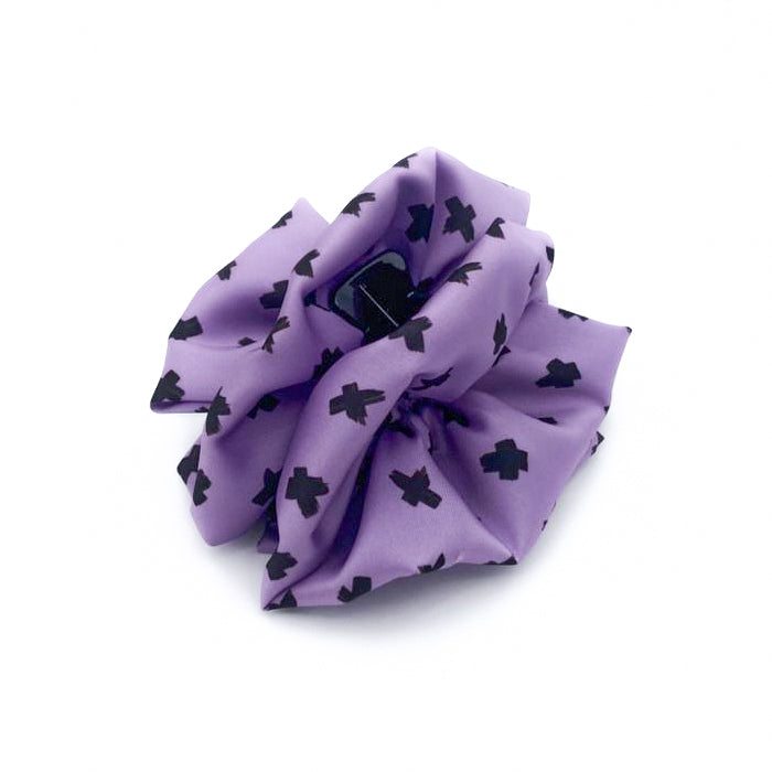CERES: Klammer μαλλιών, με σατέν στολισμα, με cross pattern σε black-purple