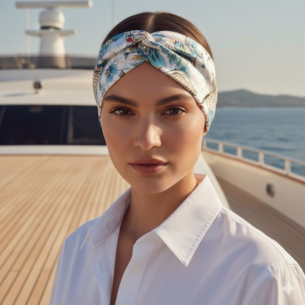 DESNA: Bandana κορδέλα μαλλιών, με Japanese botanical pattern