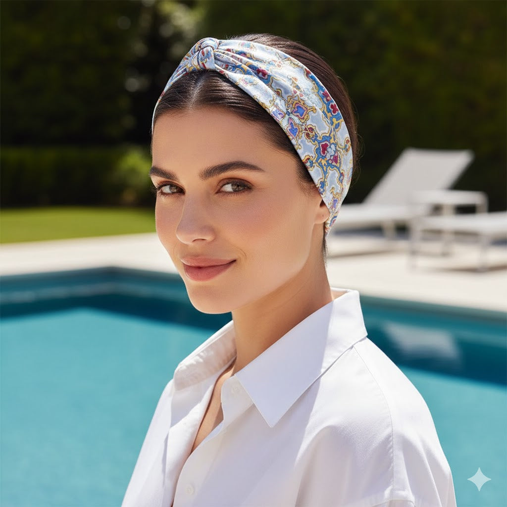 GILBERTE: Bandana κορδέλα μαλλιών, με Morrocan patern print