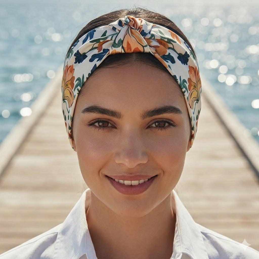 MEDINA: Bandana κορδέλα μαλλιών, με pattern Vintage μεσογειακά αραβικά σχέδια
