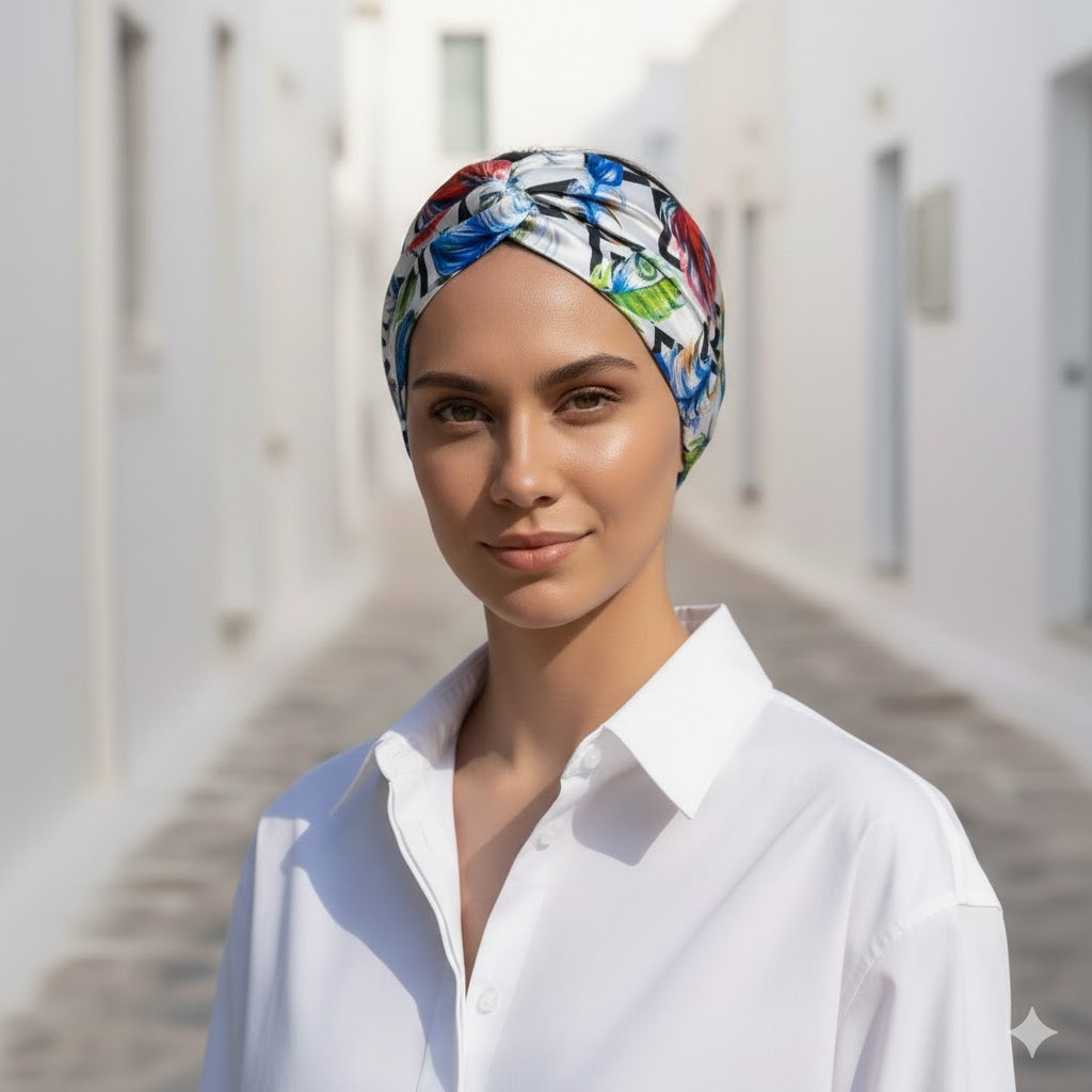 NOODIN: Bandana κορδέλα μαλλιών, με geometric και feathers pattern