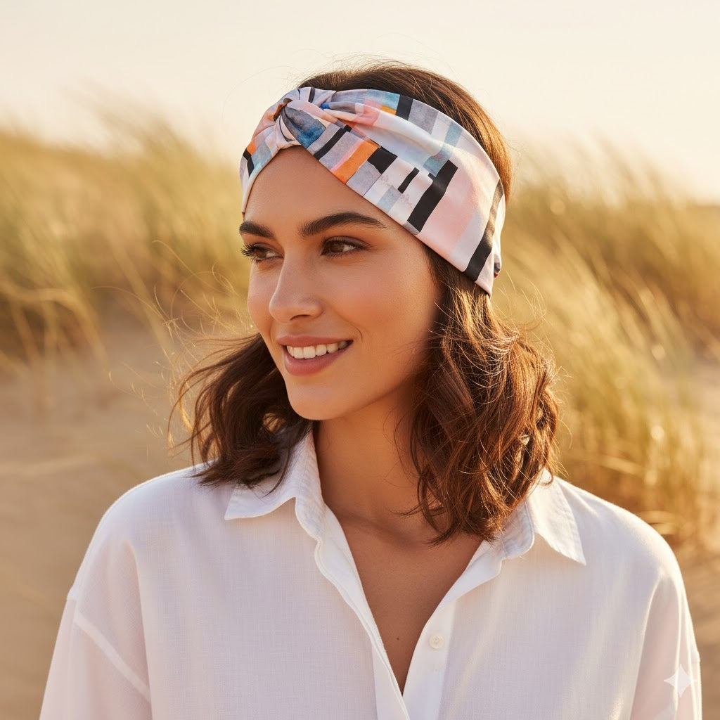 PEARL: Bandana κορδέλα μαλλιών, με abstract stripes pattern