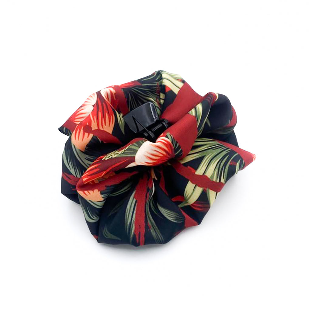 SANDRA: Klammer μαλλιών, με σατέν στολισμα, με squared floral pattern