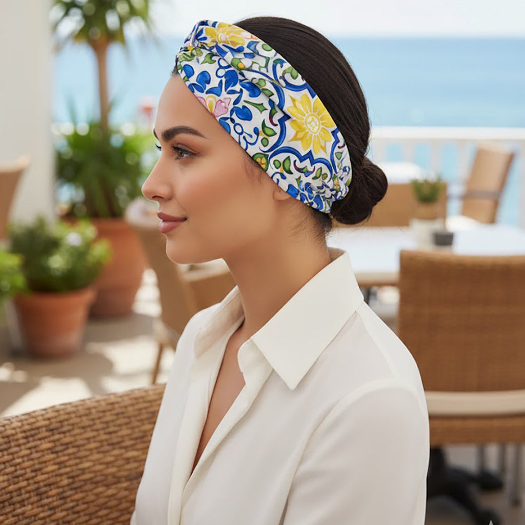 SORENTO: Bandana κορδέλα μαλλιών, με Patern vitange μεσογειακά αραβικά σχέδια