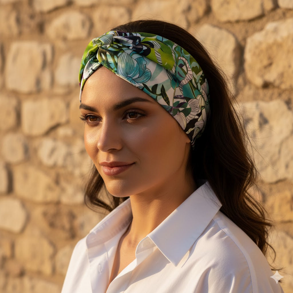 UBERTA: Bandana κορδέλα μαλλιών, με monstrera leaves pattern