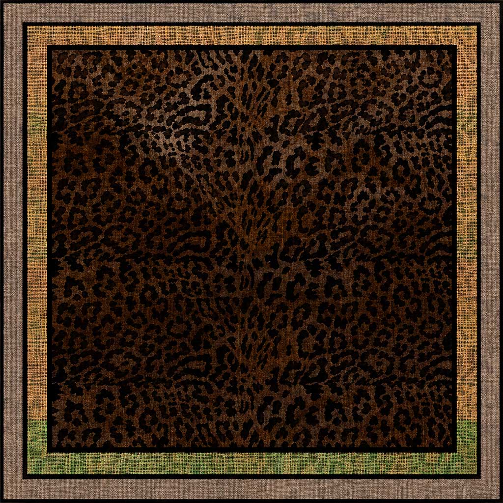 Leopard μοτίβο σε μαύρο, καφέ και καμηλό του μαντηλιού SAVERIA