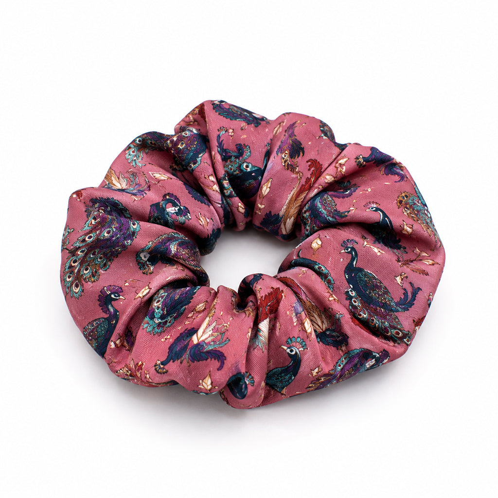 MILLA dusty rose blue paisley satin scrunchie – VinD.gr