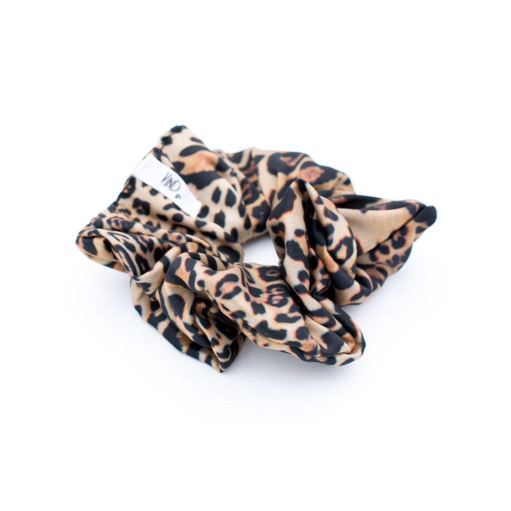 STEPHANIE camel black leopard satin scrunchie – VinD.gr