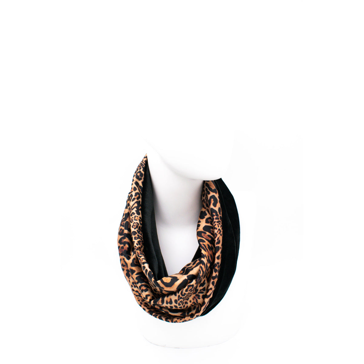 Leopard print σε καμηλό και μαύρο του Snood φουλαριού STEPHANIE